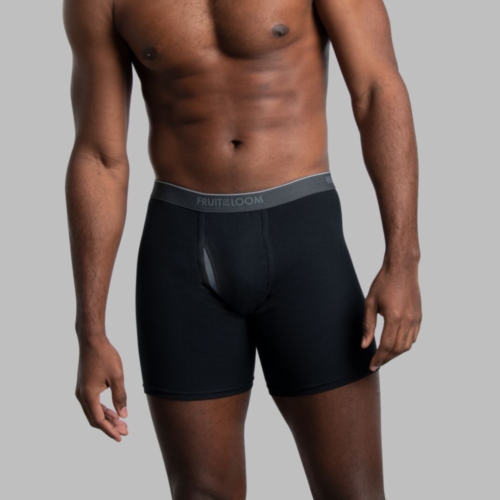 Fruit of The Loom Men's Eversoft® CoolZone® Fly Boxer Briefs, Black 7 Pack New